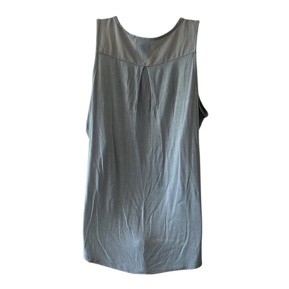 Janet Chung Light Blue Sleeveless Blouse Front Zip Woman Size Medium - Picture 3 of 9